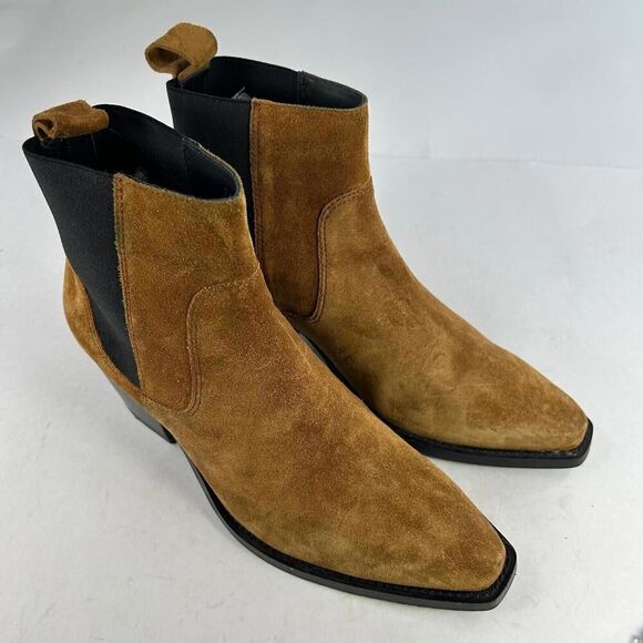 Everlane The Western Ankle Boot US 7.5 Brown Suede Leather Chelsea Pull On Boots - Picture 5 of 13